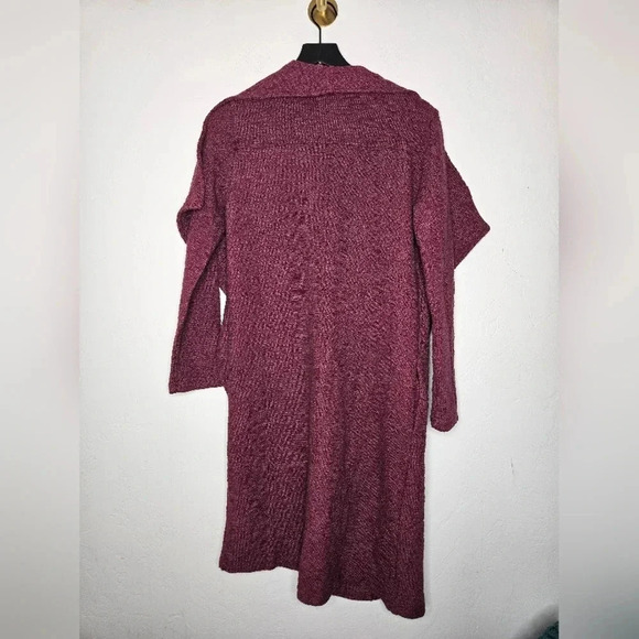 Steve Madden Oversized Slub Knit Jacket Duster  in Maroon Size Small - Picture 4 of 7
